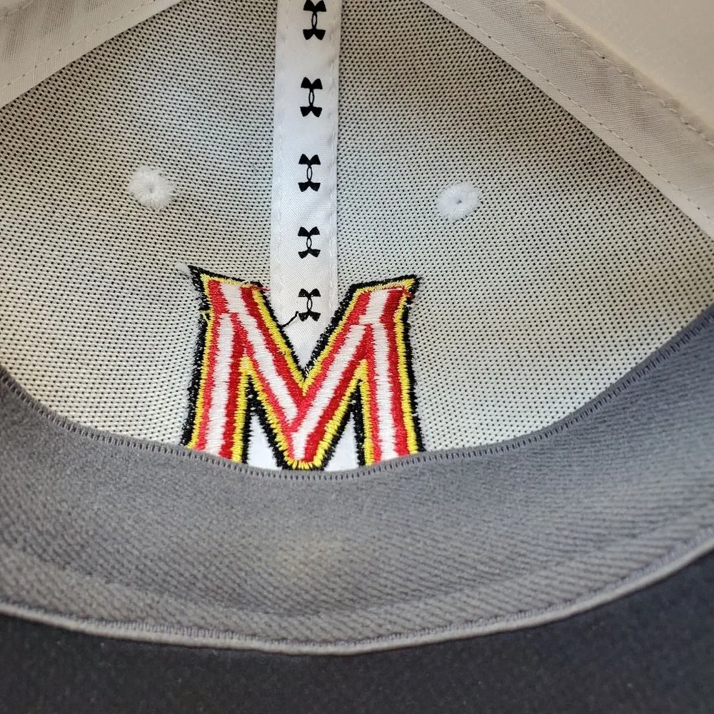 Under Armour MARYLAND OSFM ADJUSTABLE WHITE BASEBALL CAP HAT